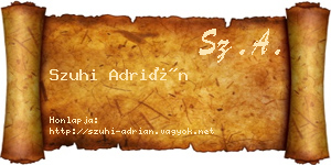 Szuhi Adrián névjegykártya